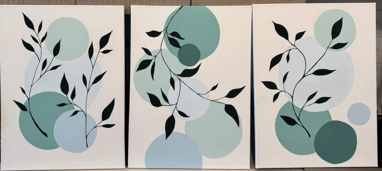 Set of 3 Original Hand-Painted Canvases