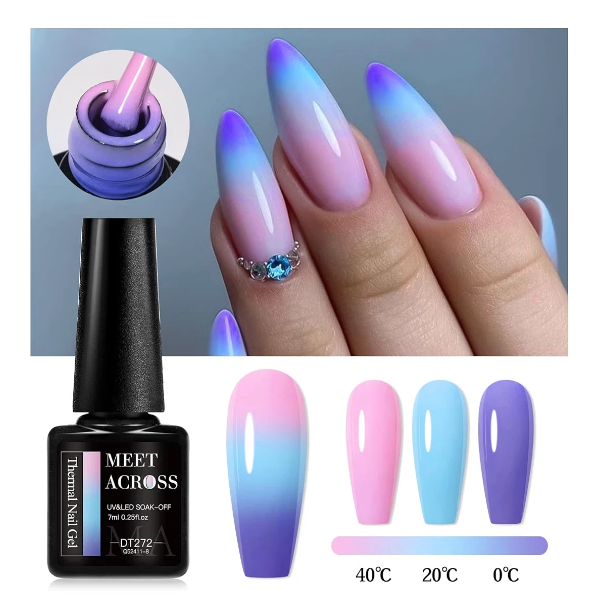 MEET ACROSS Thermal Nail Gel Polish DT272 - photo 2