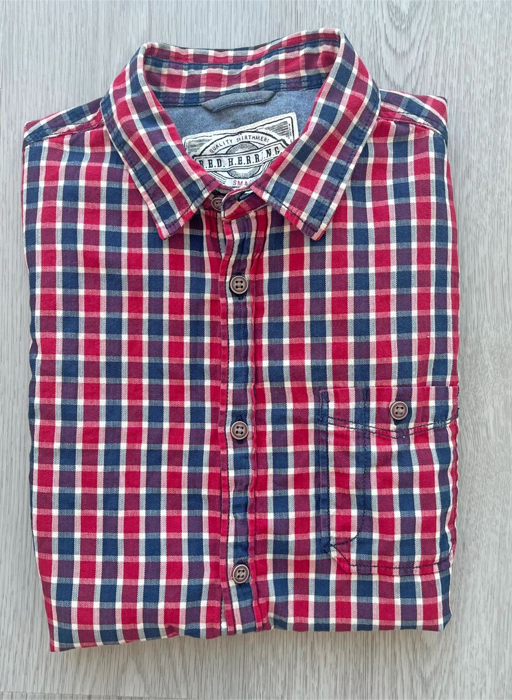 Men’s Long-sleeve Plaid Shirt – Size Small - photo 2