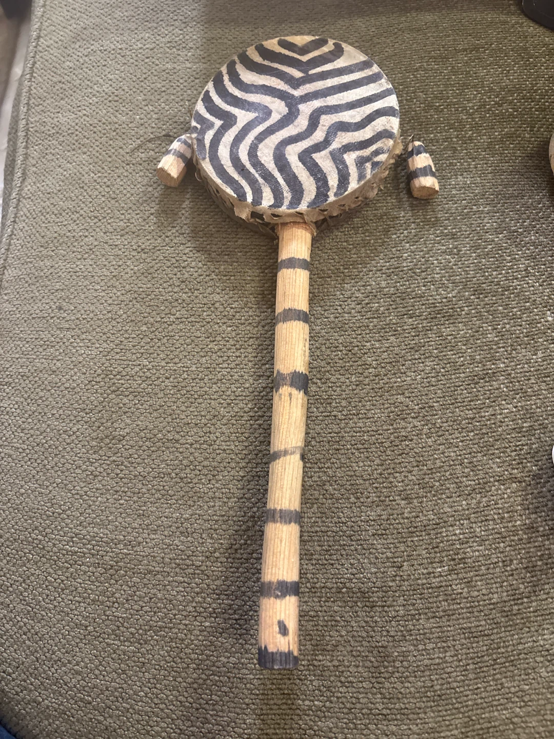 Handmade Drum with Zebra Pattern - photo 2