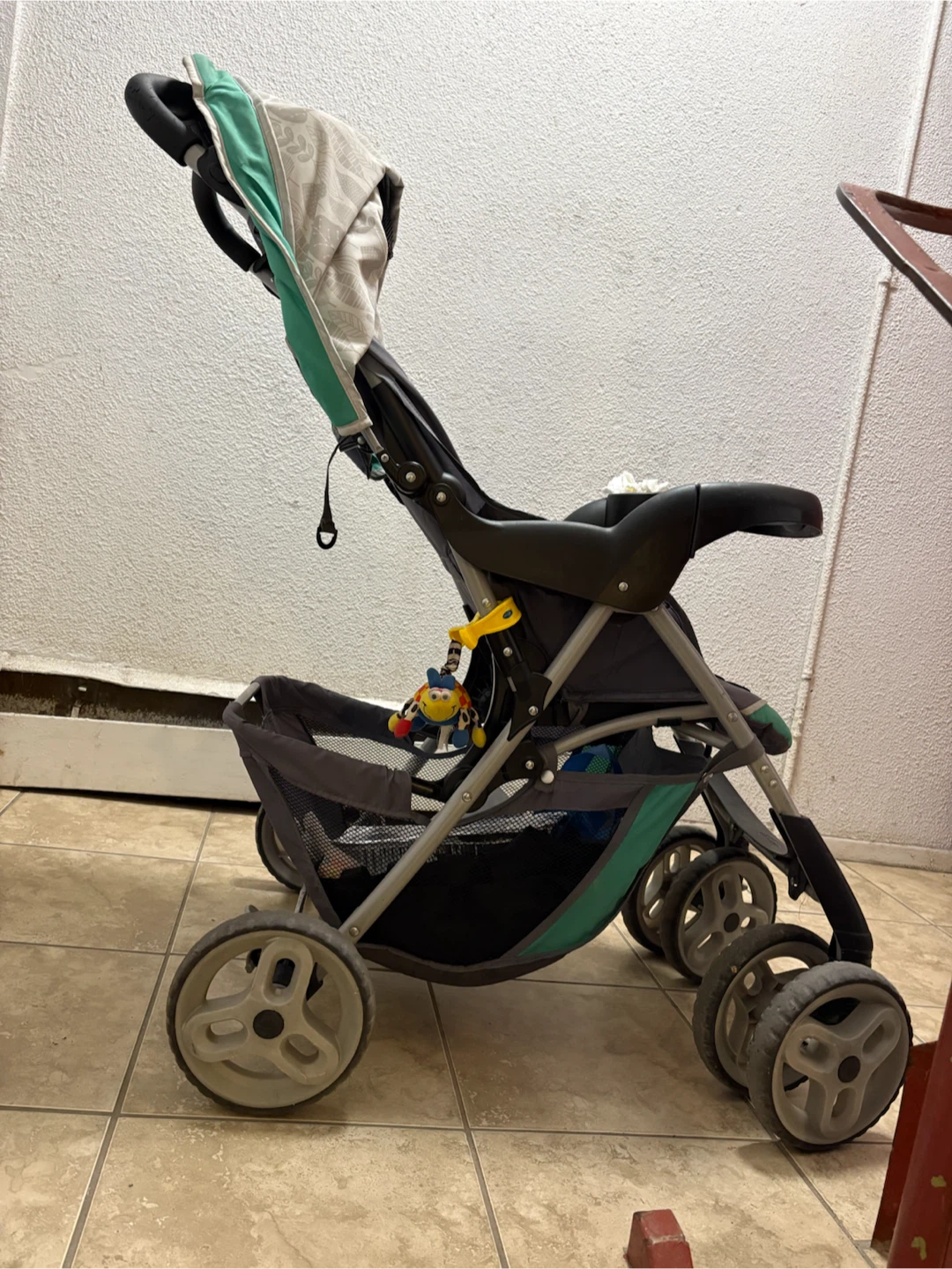 Baby Stroller - Green and Grey