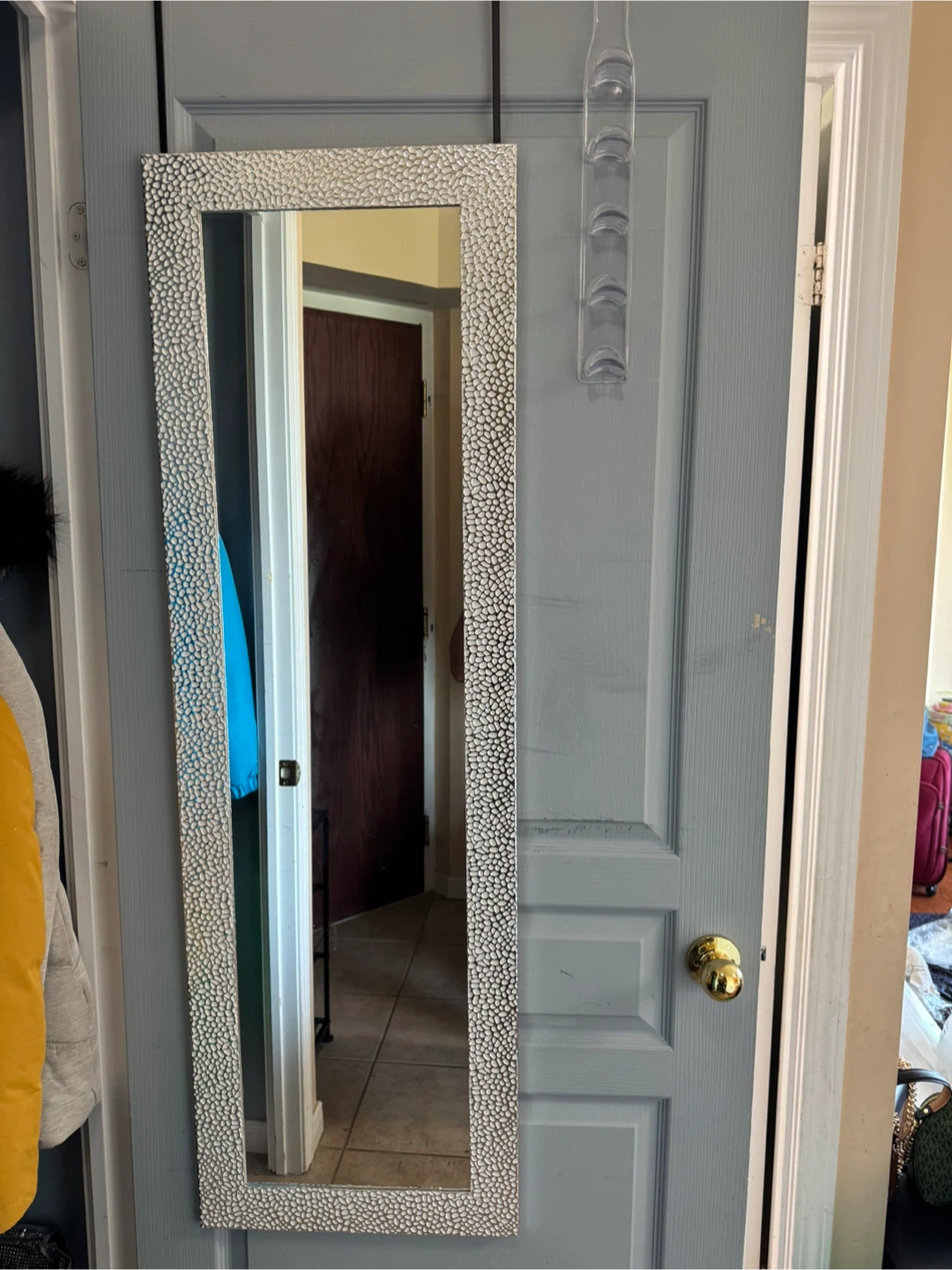 Over-the-Door Mirror with Textured Frame