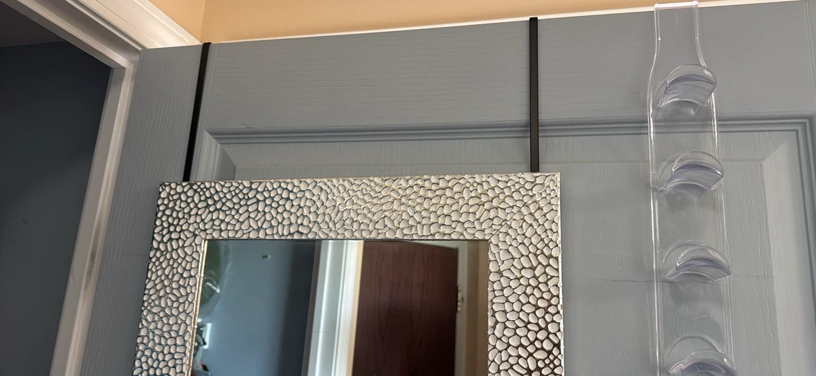 Over-the-Door Mirror with Textured Frame - photo 2
