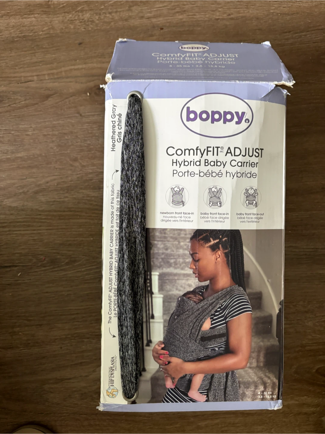 Boppy ComfyFIT ADJUST Hybrid Baby Carrier - Heathered Gray