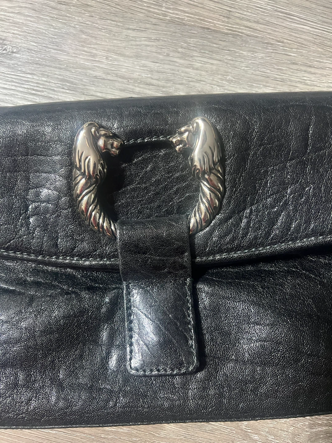 Bvlgari Black Leather Clutch with Chain Strap - photo 2