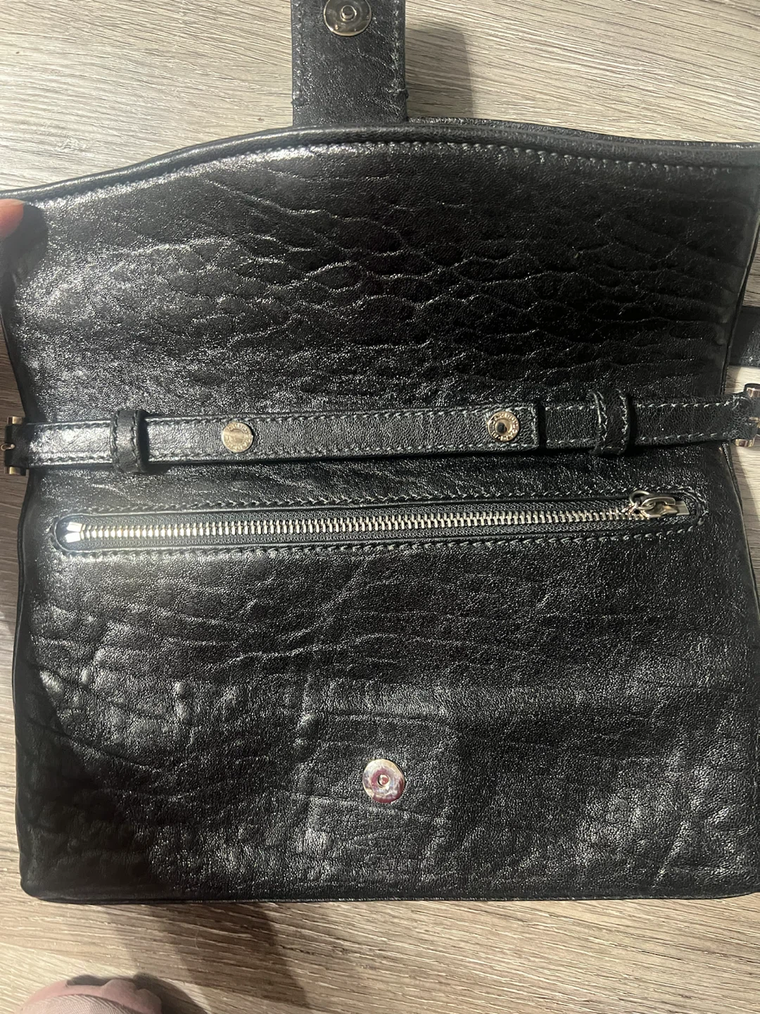 Bvlgari Black Leather Clutch with Chain Strap - photo 5