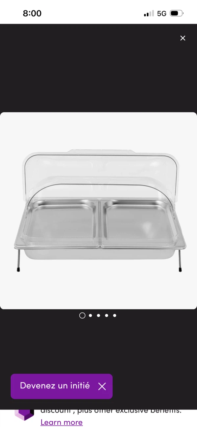 2-Compartment Food Warmer Chafer with Lid