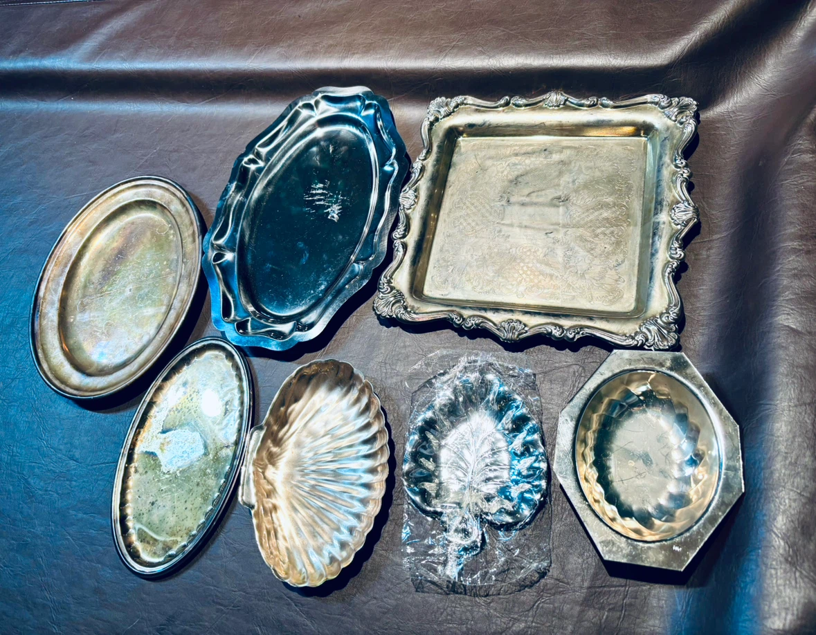 Assorted Silver Serving Trays