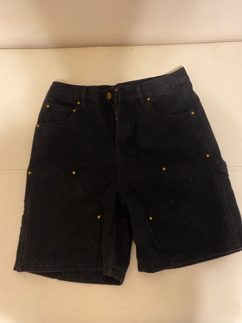 Louis Vuitton Black Monogram Denim Shorts