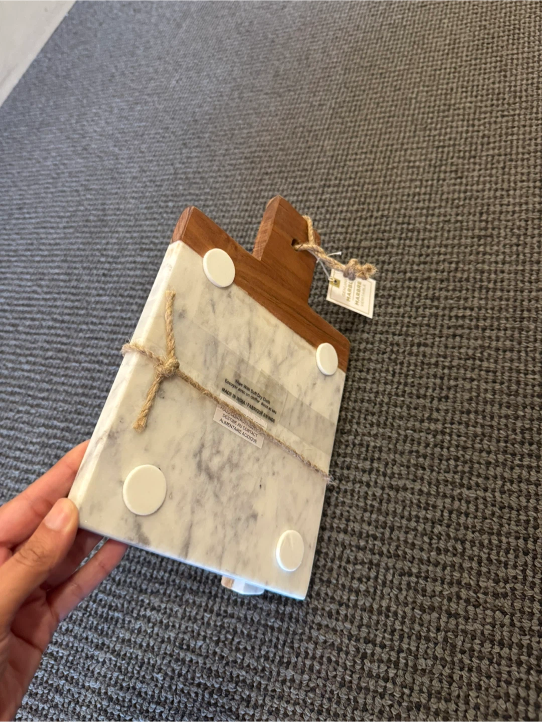 Marble cheese board with knife - photo 2