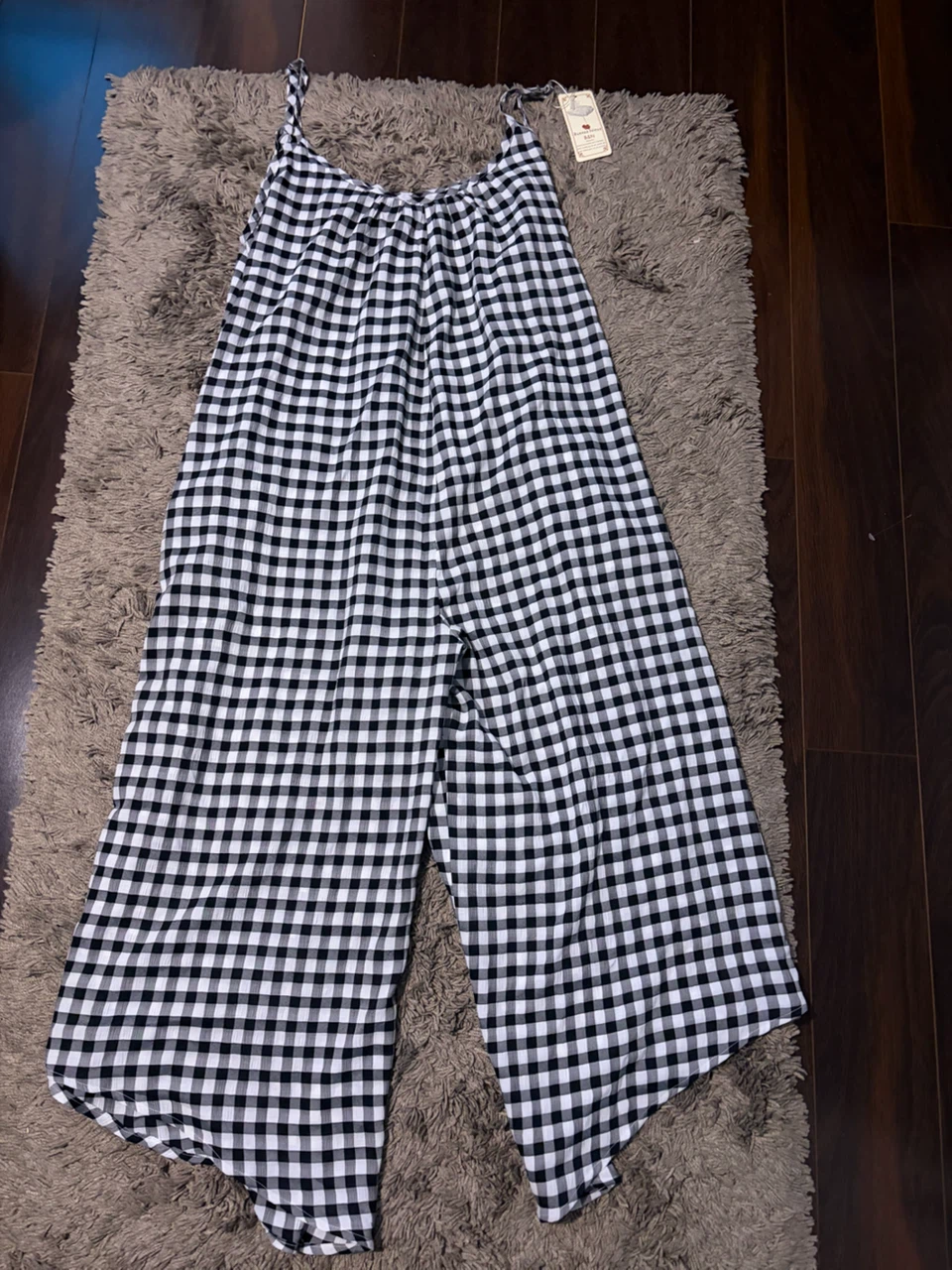 Black and White Gingham Jumpsuit - XXL