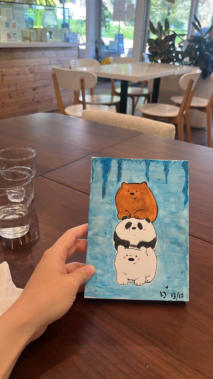 We Bare Bears Stacked Canvas Painting