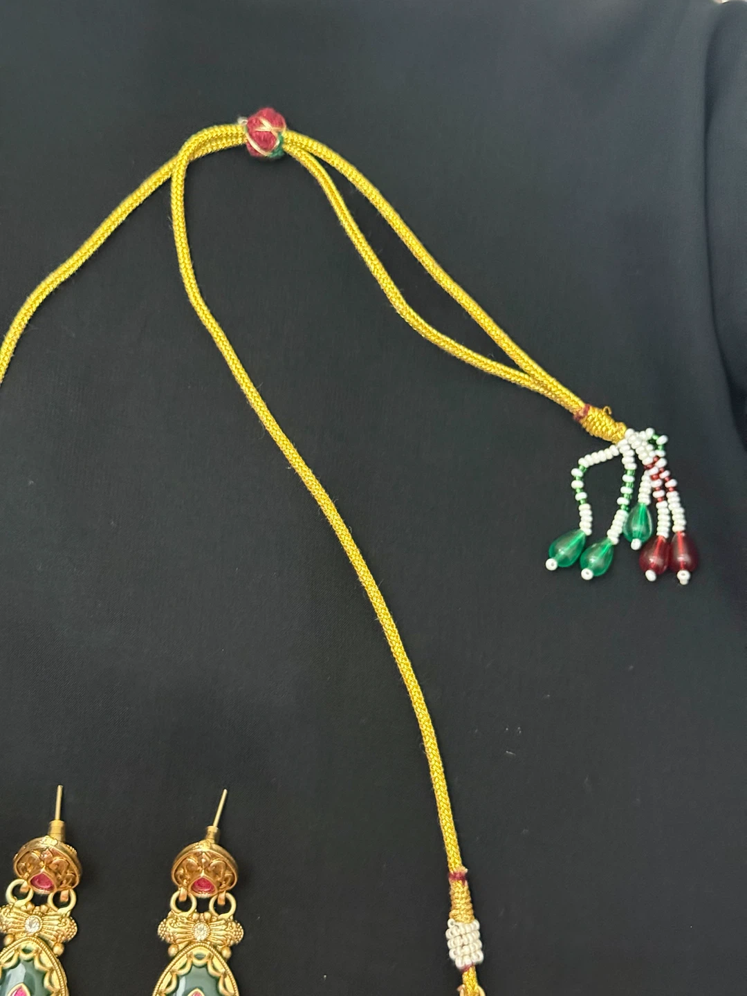 Gold plated Indian heritage necklace with earrings - photo 4