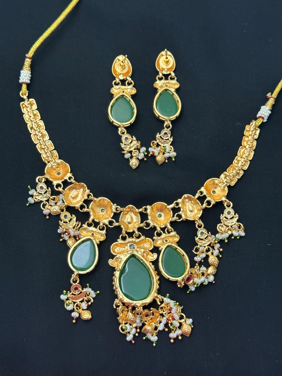 Gold plated Indian heritage necklace with earrings - photo 5