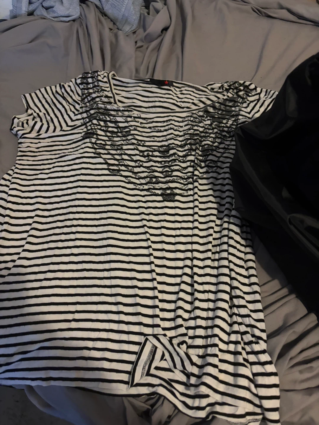 Striped T-Shirt with Graphic Detail