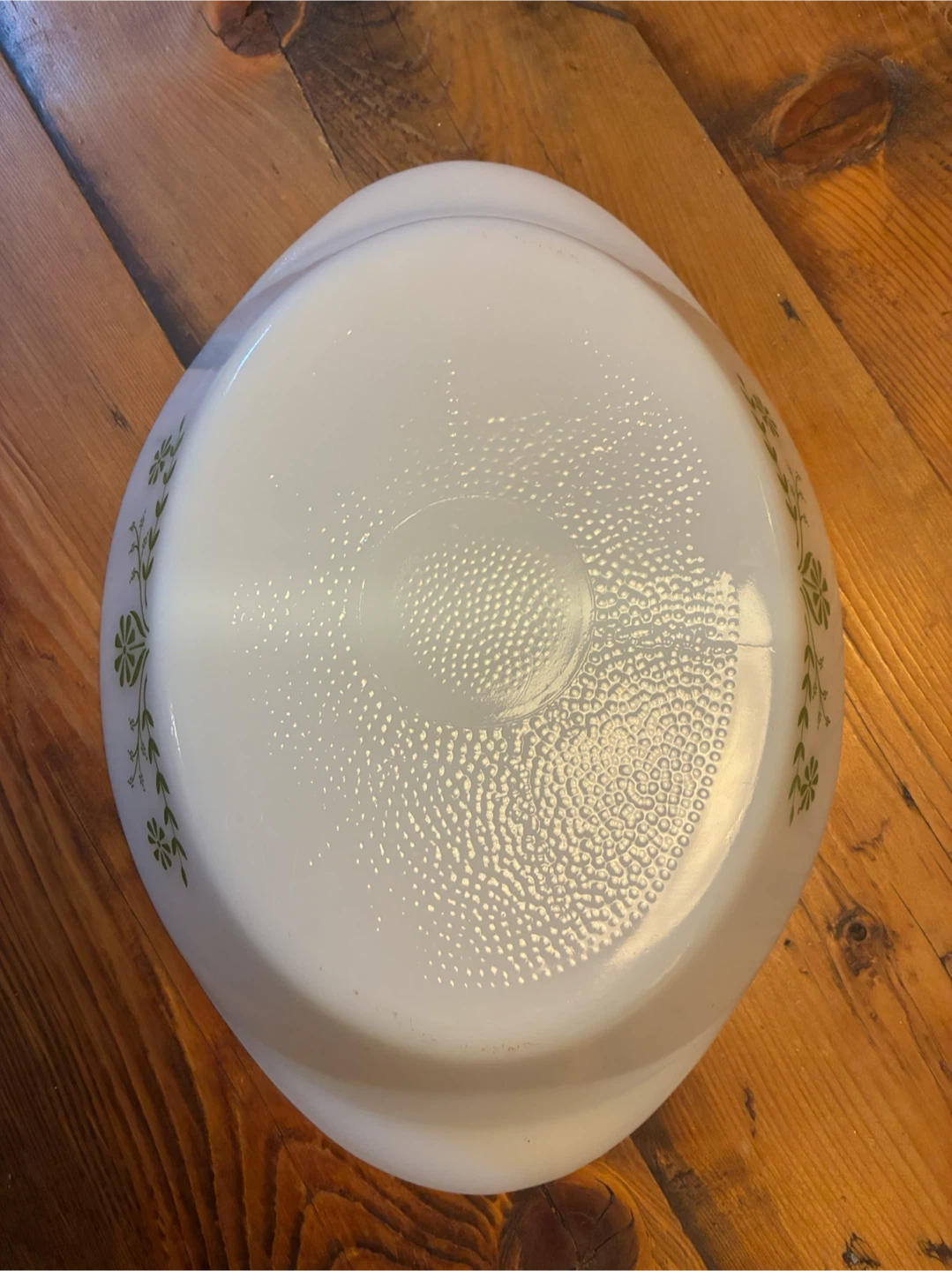 Vintage 1960s Glasbake Casserole Dish - Green Daisy - photo 4