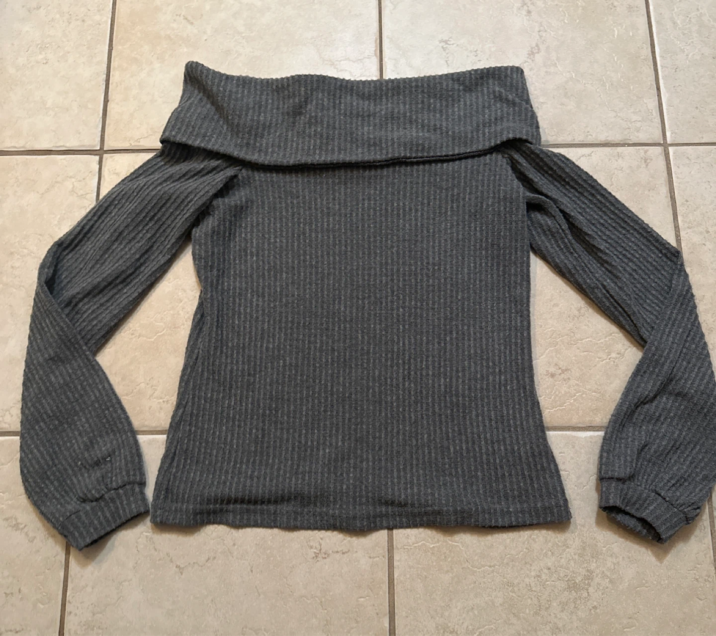Off shoulder knit grey S - photo 2