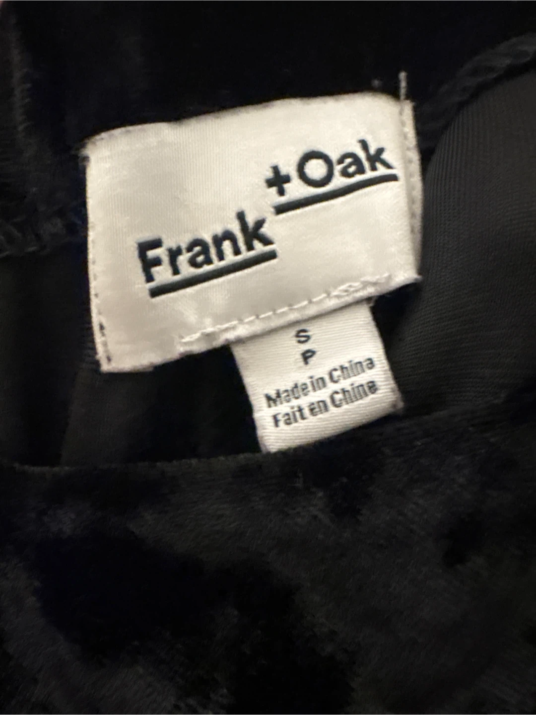 Frank + Oak Black Velvet jumper Size S - photo 5