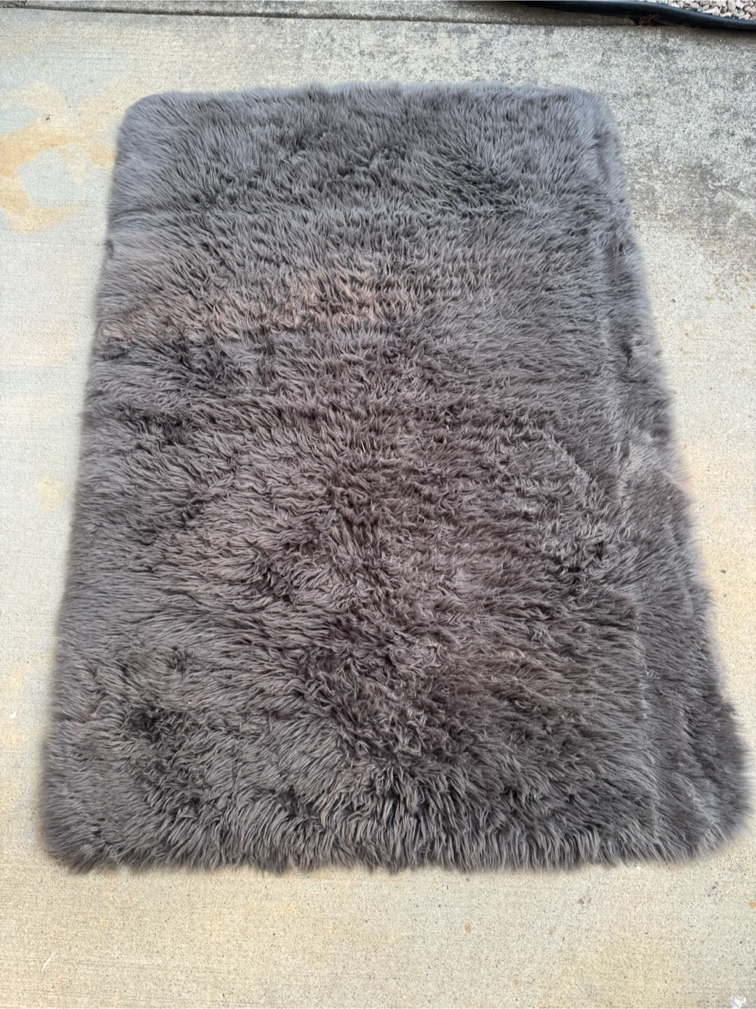 Grey Faux Fur Rug