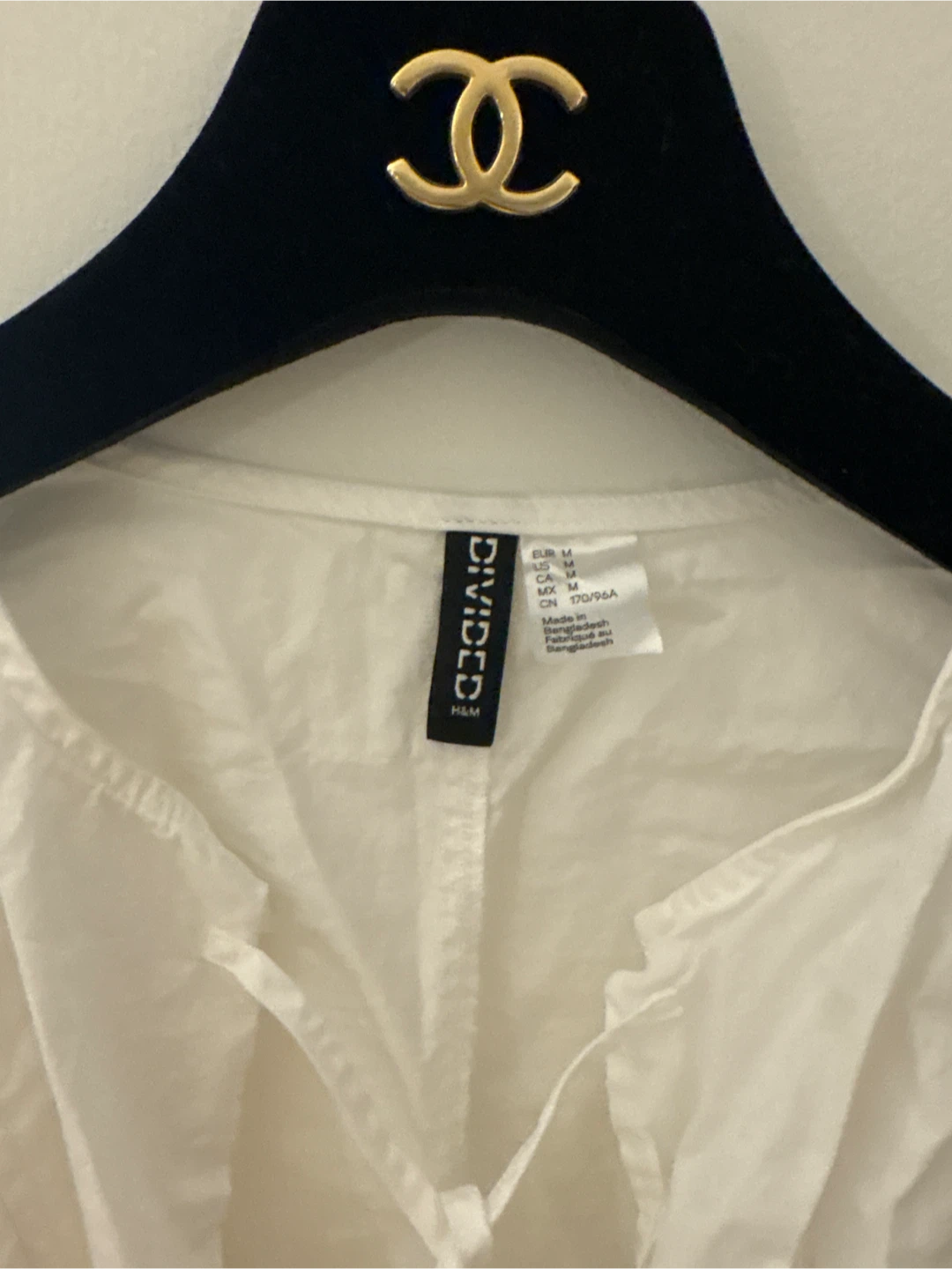 Divided by H&M White Puff Sleeve Tie Neck Dress - photo 2