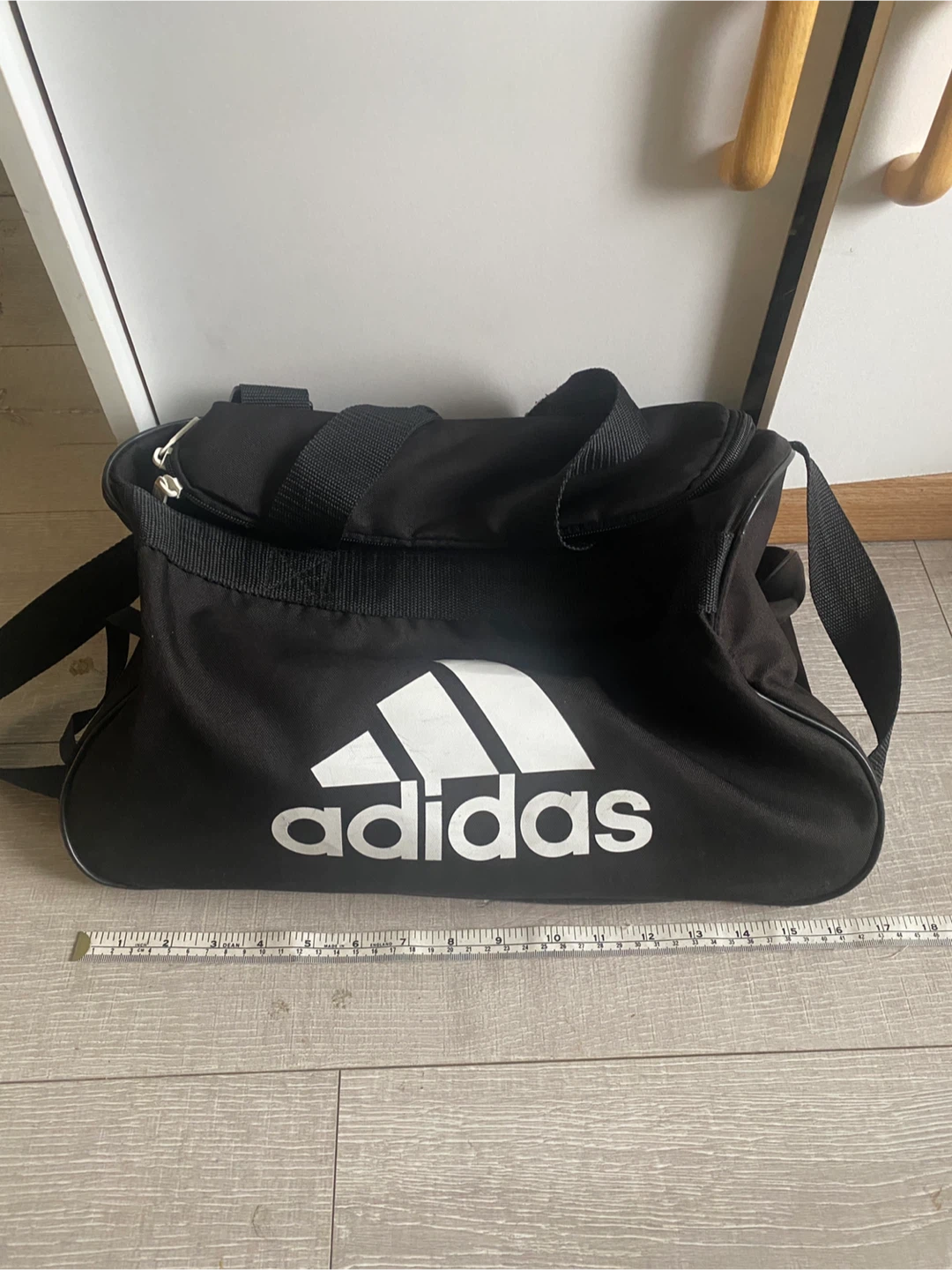 Adidas black duffel bag