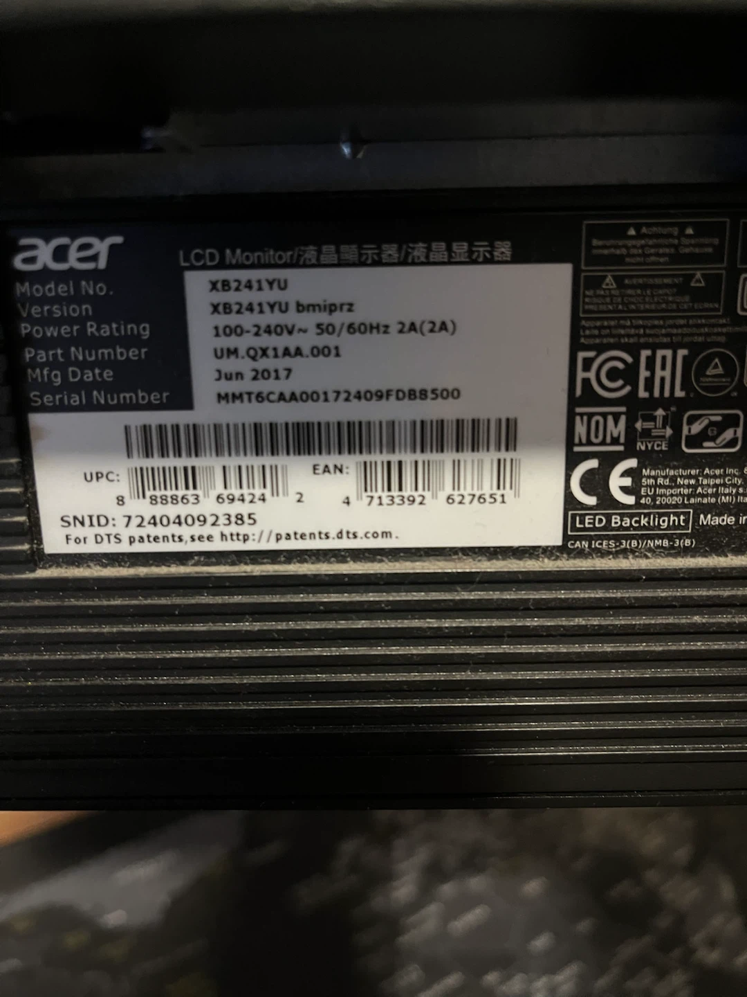 Acer Predator 27” 1440p 165Hz Gaming Monitor - photo 4