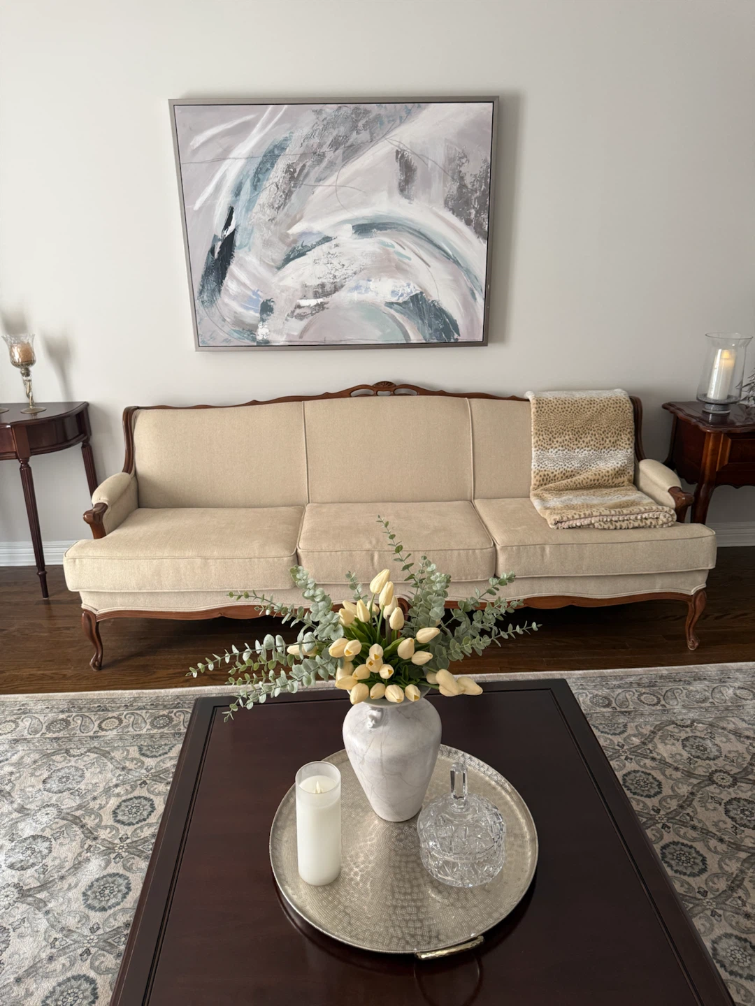 Living room couch and chair