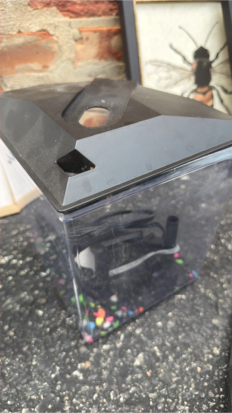 Small Desktop Aquarium with Colorful Gravel