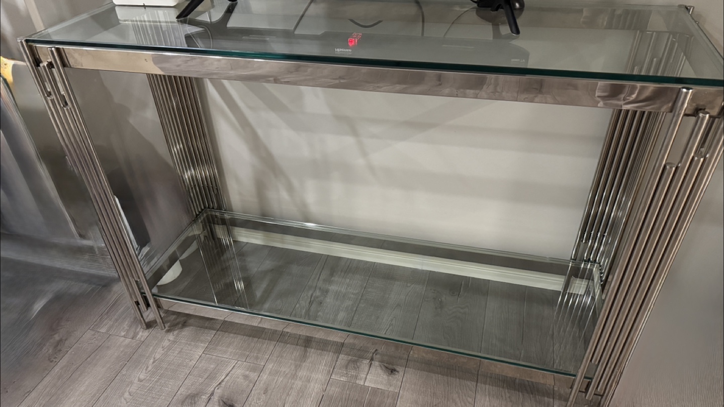 Glass coffee table, console table, and 2 accent tables - photo 2