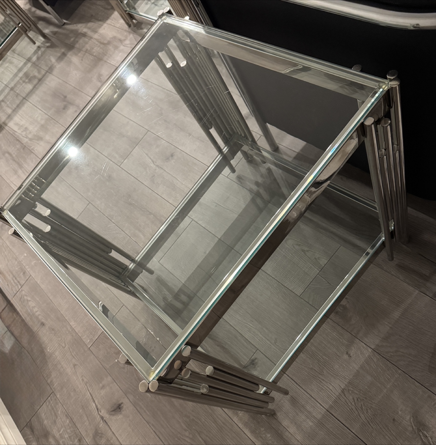 Glass coffee table, console table, and 2 accent tables - photo 4