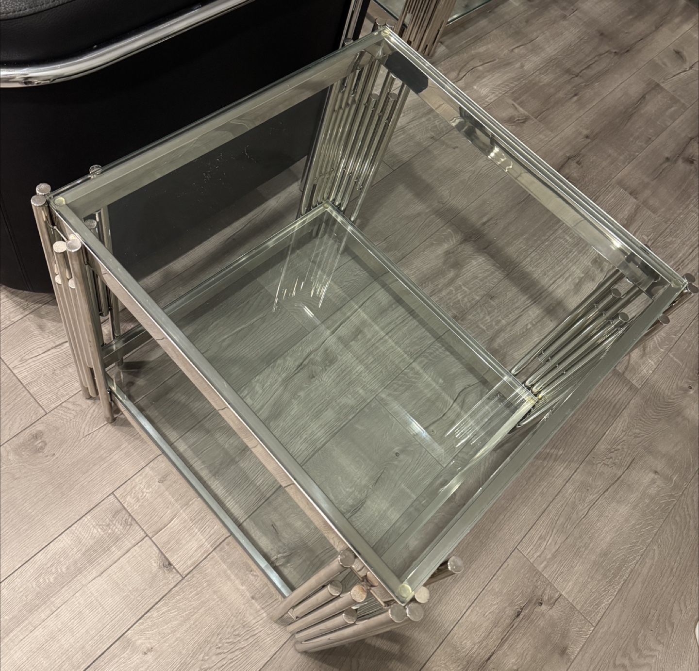 Glass coffee table, console table, and 2 accent tables - photo 3