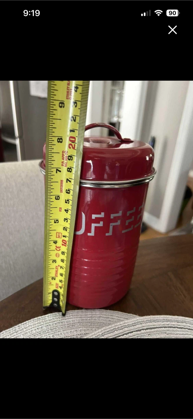 Vintage look red coffee canister - photo 2