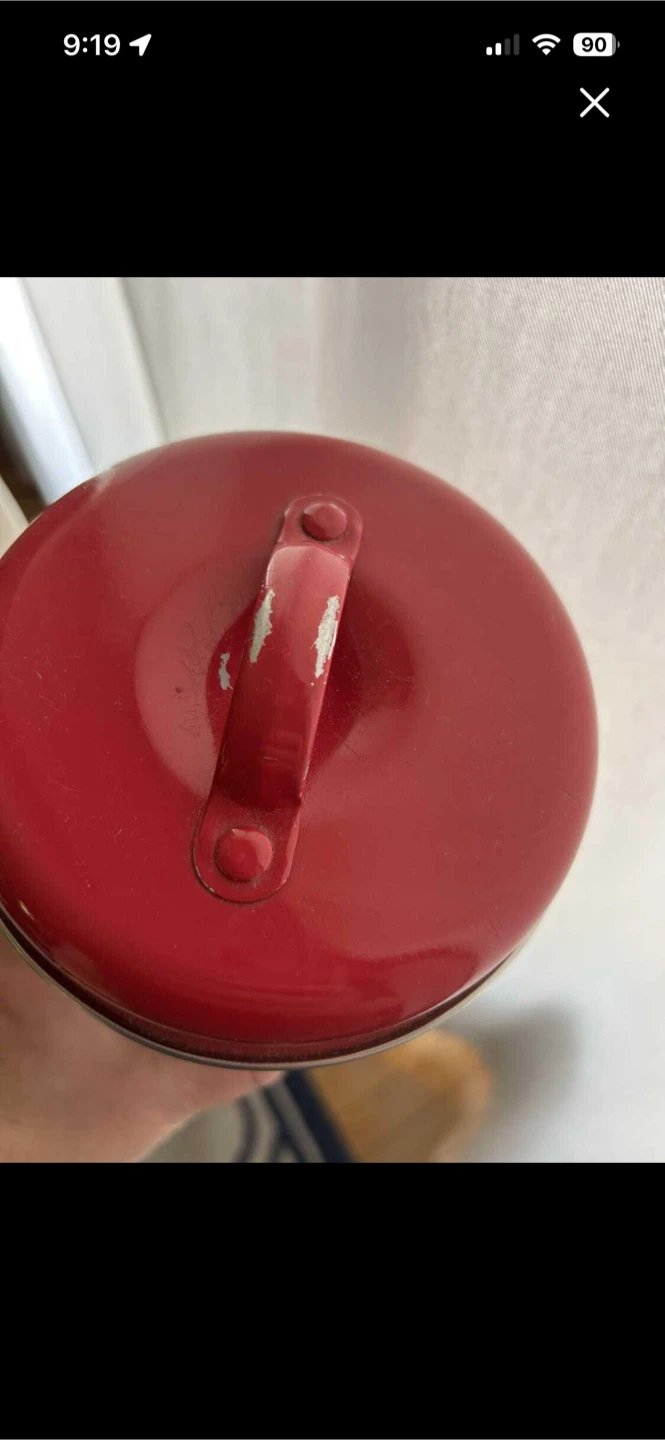 Vintage look red coffee canister - photo 3