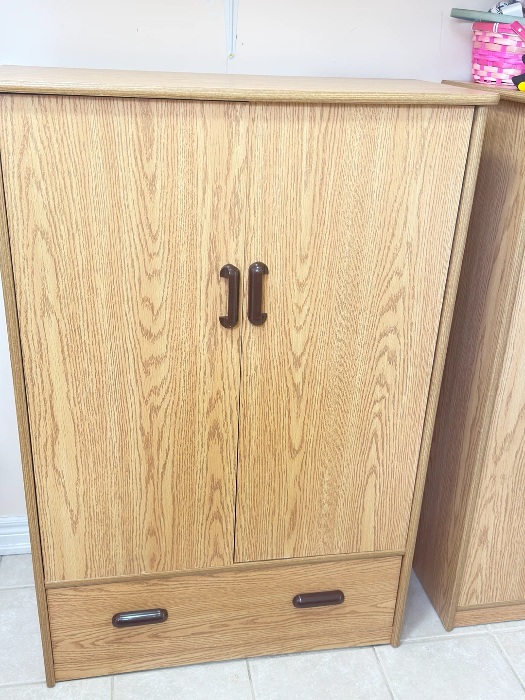 Oak-look Wooden Storage Cabinet