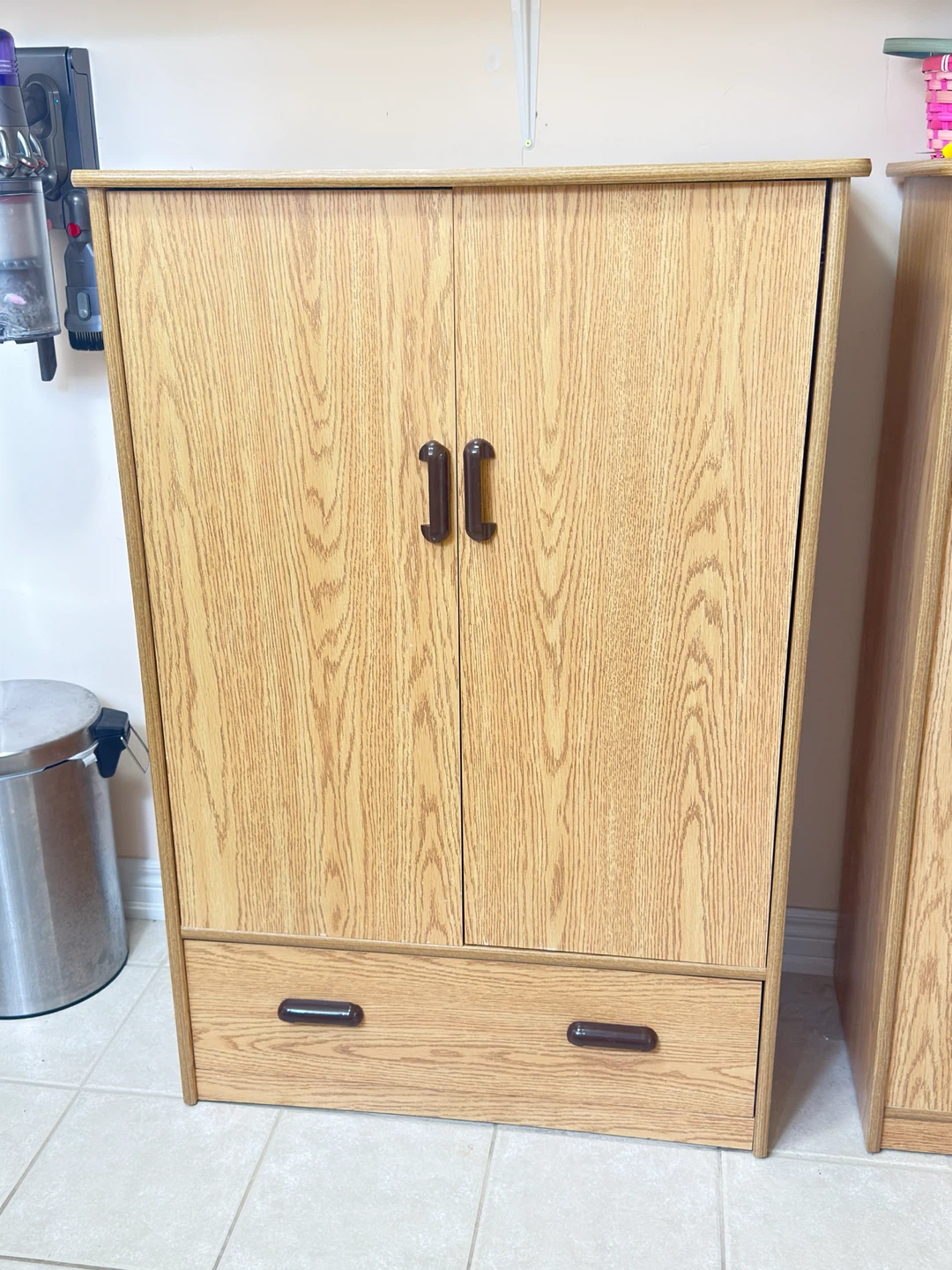 Oak-look Wooden Storage Cabinet - photo 2
