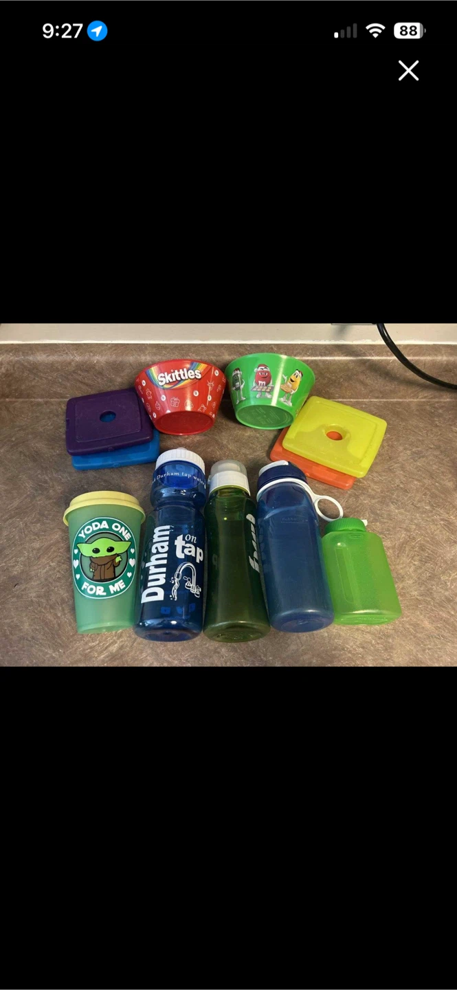 Kids lunchbox lot - ice packs, bottles, bowls….