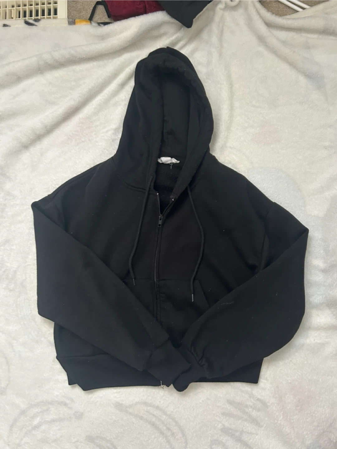 ⭐️ BLACK FULL ZIP FLEECE HOODIE ⭐️