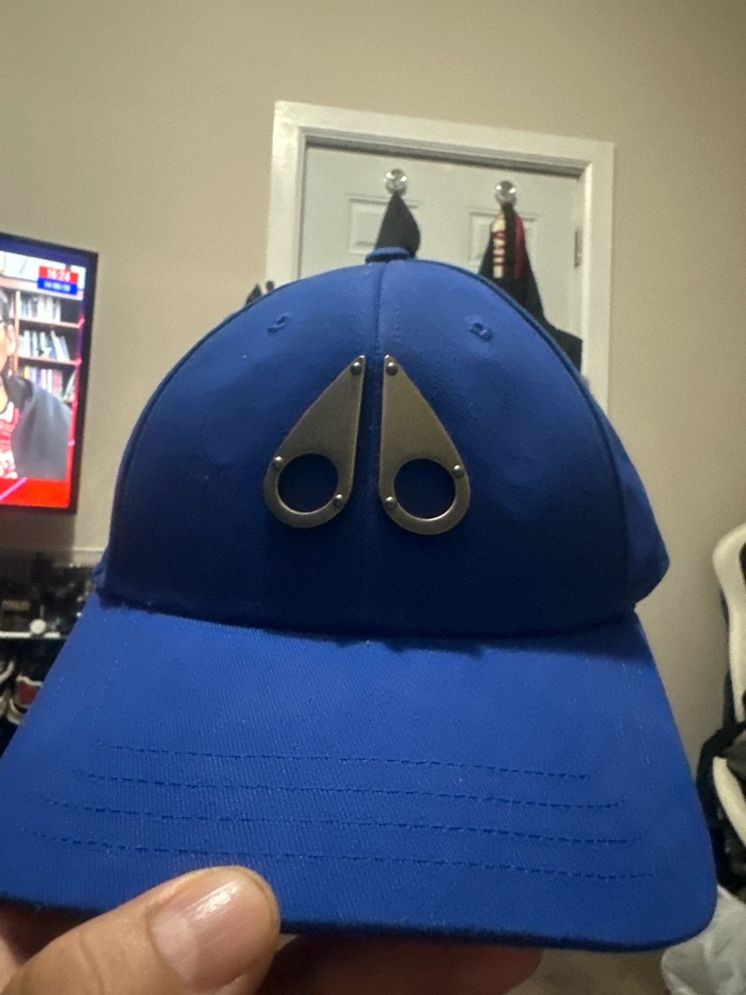 Moose Knuckles Blue Cotton Baseball Cap