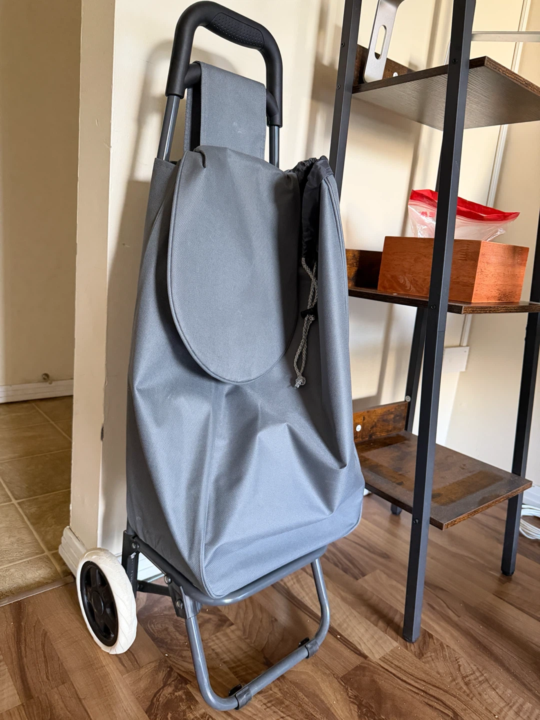 Grey Rolling Shopping Cart