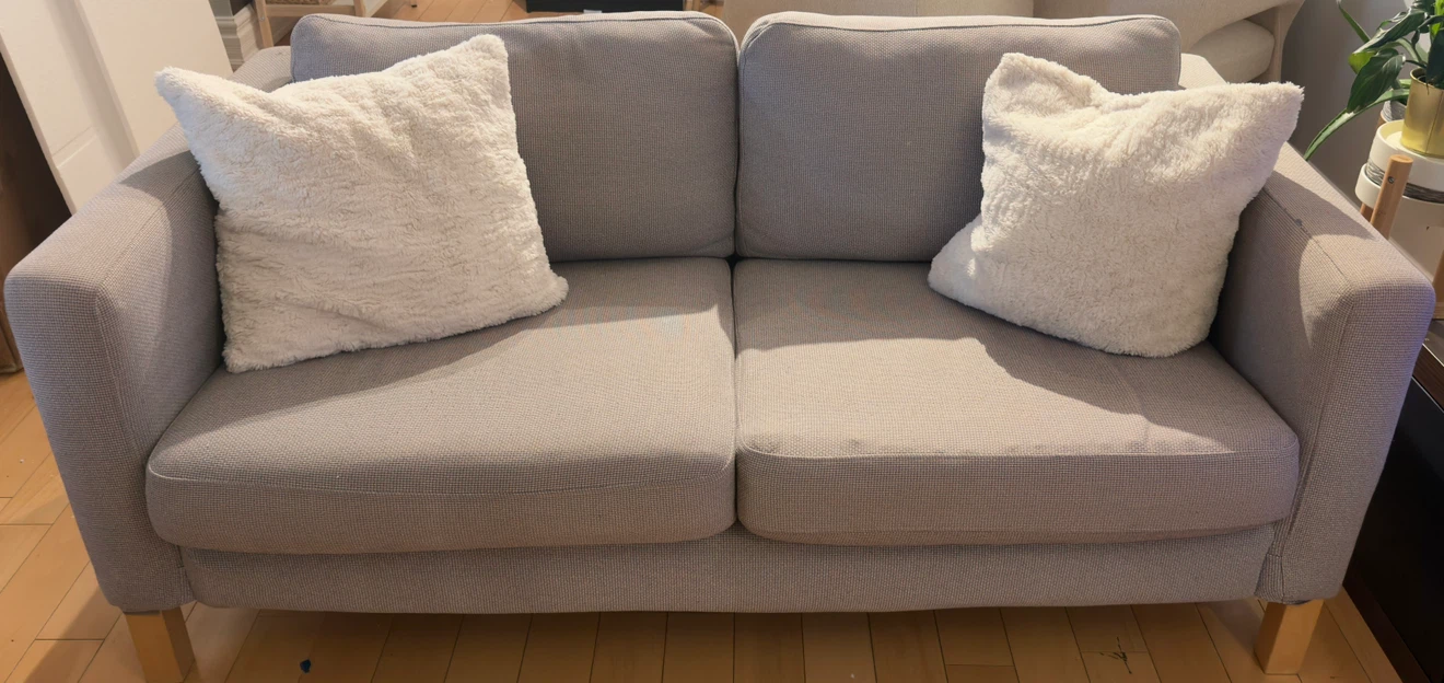 Light Grey Loveseat Sofa - photo 2