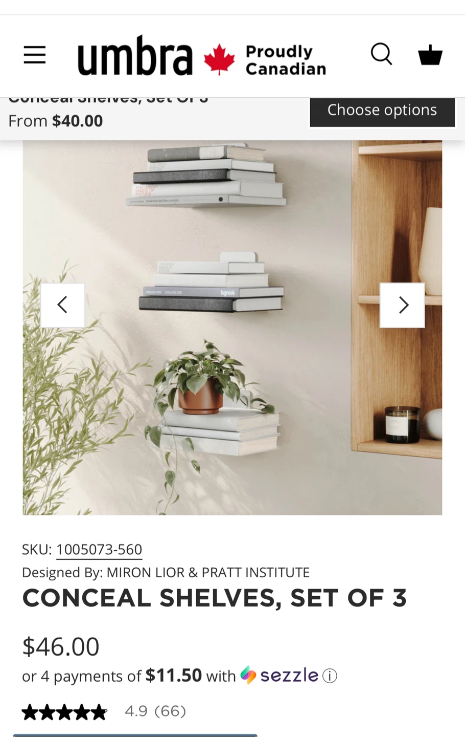New,  Umbra Conceal Shelves - Set of 3 Size Large - photo 3