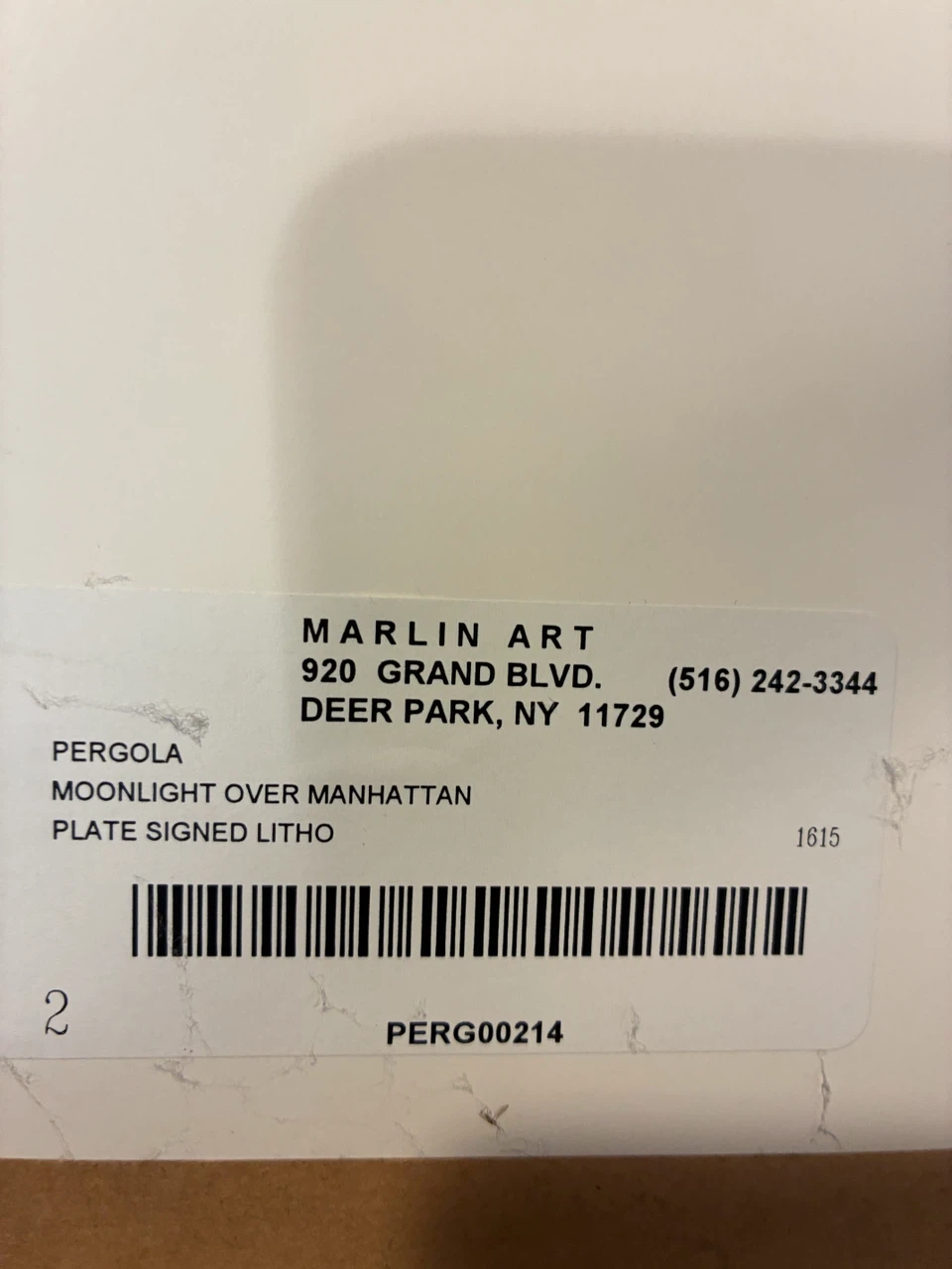 Plate Signed Litho "Moonlight Over Manhattan" by Pergola - photo 3