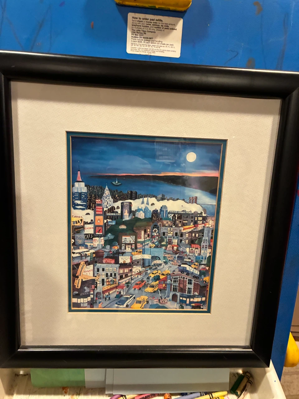 Plate Signed Litho "Moonlight Over Manhattan" by Pergola - photo 5