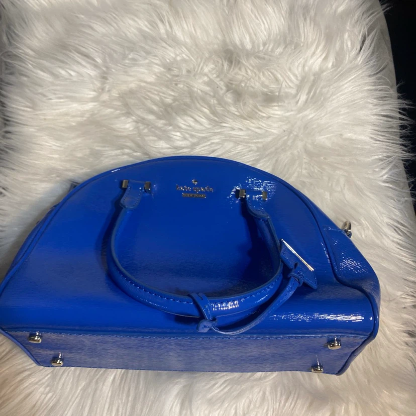 Kate Spade Blue Patent Leather Satchel Handbag - photo 2