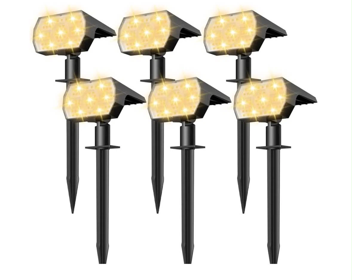 6 Pack Solar Landscaping Lights Waterproof 3 Lighting Modes