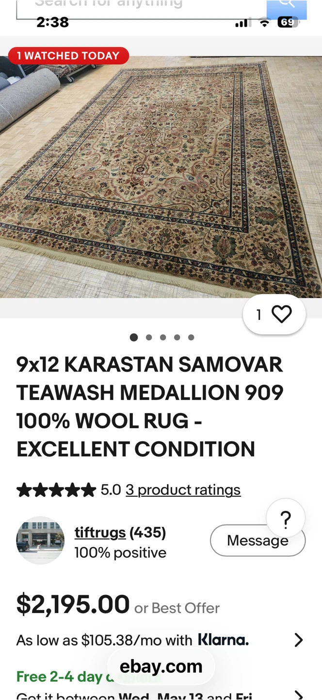 Antique Karastan Wool Rug, Kirman #784, 8.8 x 12, Floral Design - photo 3