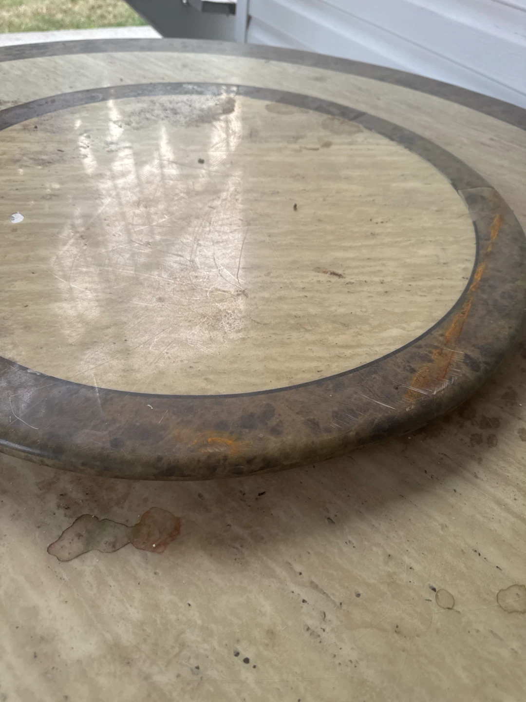 Round Pedestal Dining Table with Marble Top - photo 3