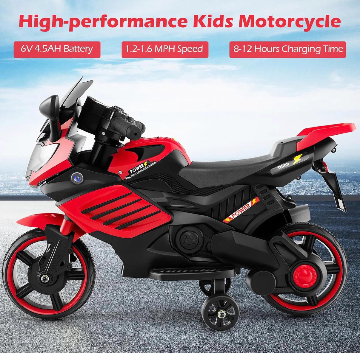 New! Kids Ride On Motorcycle - Red - photo 5