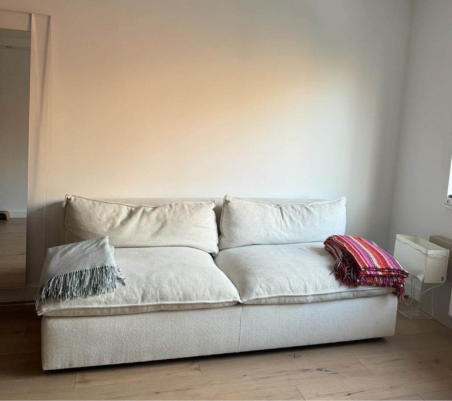 Light Grey/Off white Two-Seater Sofa - photo 2