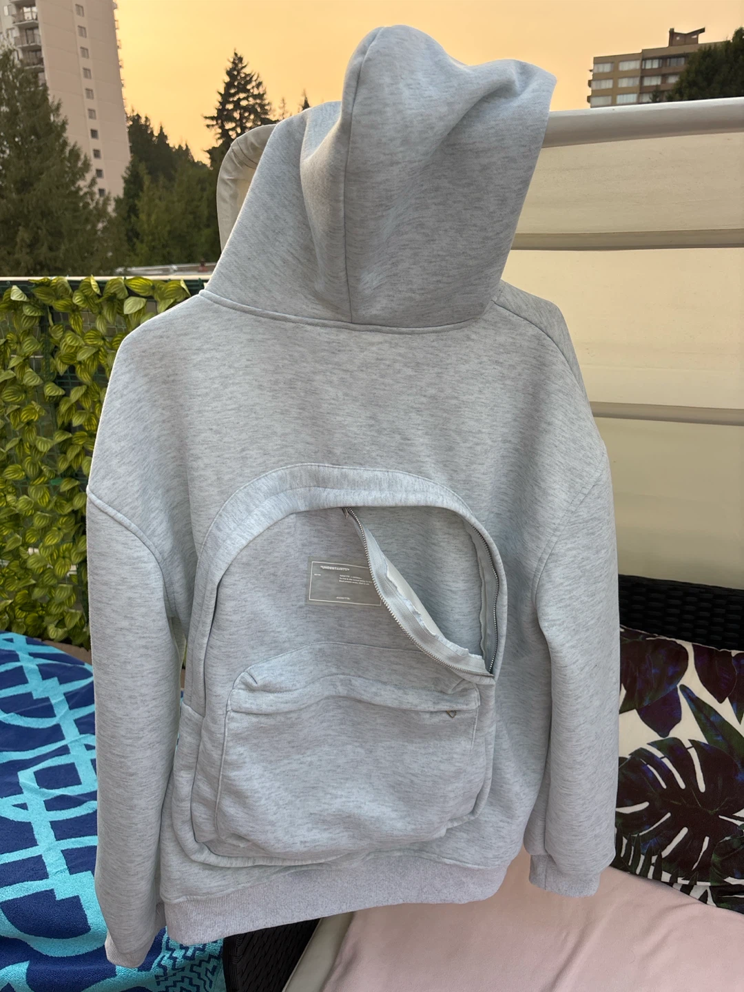 XL Grey Hoodie Backpack - photo 2